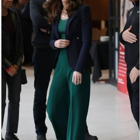 Zara Dark Green Wide Culottes Rare Trousers Crop Pants ASO Royal PoW Size XS - Picture 6 of 6